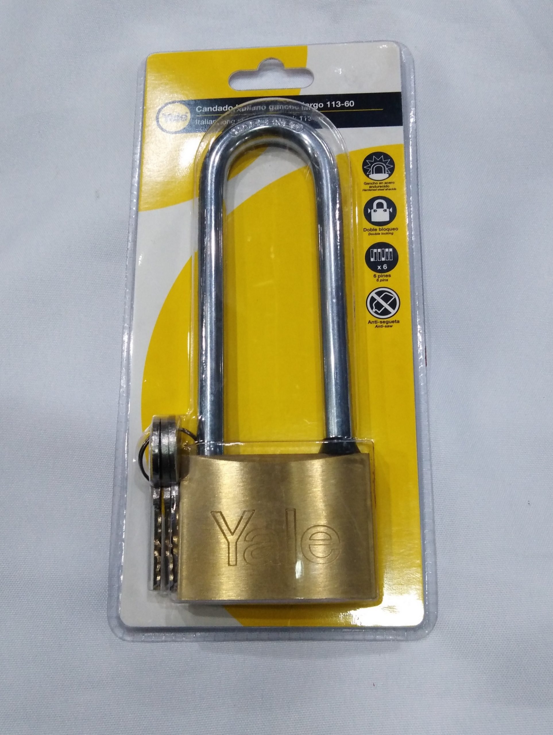 Candado Y113-60 mm cuello largo para máxima seguridad